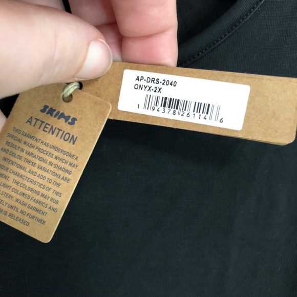 Skims Black Onyx Smooth Lounge Maxi Dress Open Back 2X - Picture 9 of 12